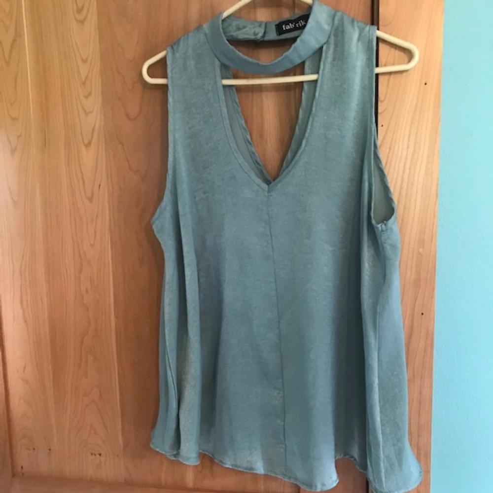 Fab’rik teal cutout tank top large